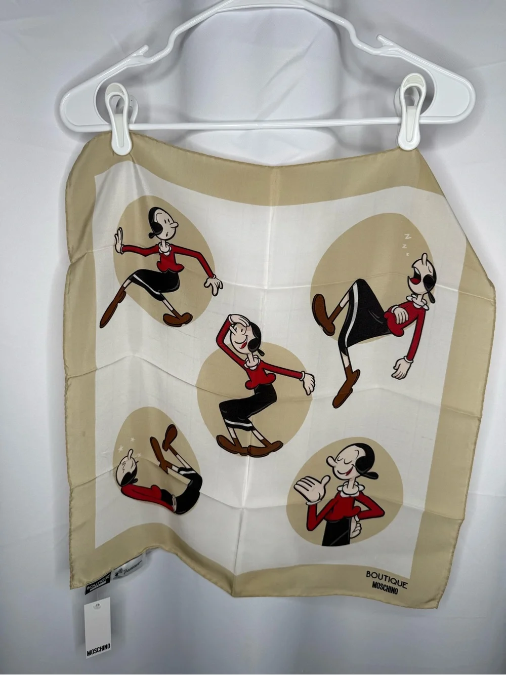 Moschino silk olive oyl scarf new